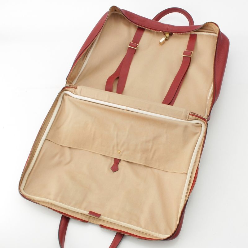 Hermes Victoria 45 Crinolan Buffalo Boston Bag Rouge Ashe Stamped G