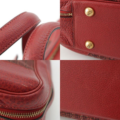 Hermes Victoria 45 Crinolan Buffalo Boston Bag Rouge Ashe Stamped G