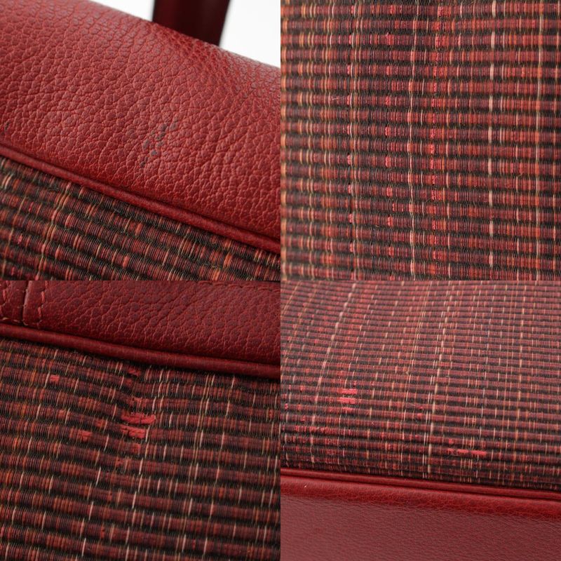 Hermes Victoria 45 Crinolan Buffalo Boston Bag Rouge Ashe Stamped G