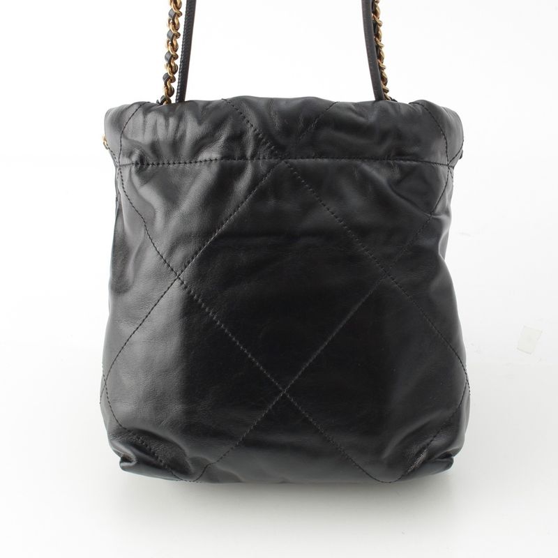 Chanel 22 Lambskin Mini Chain Shoulder Bag As3980 Black