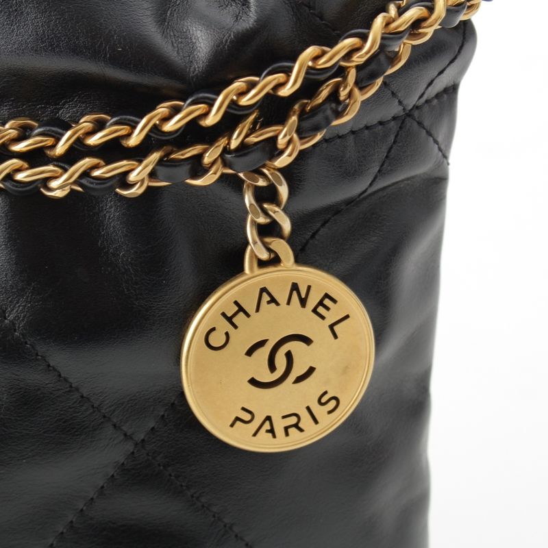 Chanel 22 Lambskin Mini Chain Shoulder Bag As3980 Black