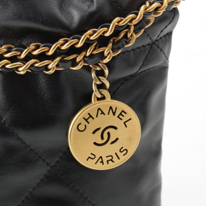 Chanel 22 Lambskin Mini Chain Shoulder Bag As3980 Black