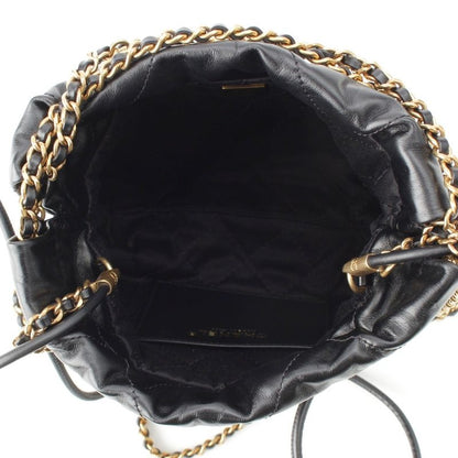 Chanel 22 Lambskin Mini Chain Shoulder Bag As3980 Black