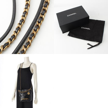Chanel 22 Lambskin Mini Chain Shoulder Bag As3980 Black