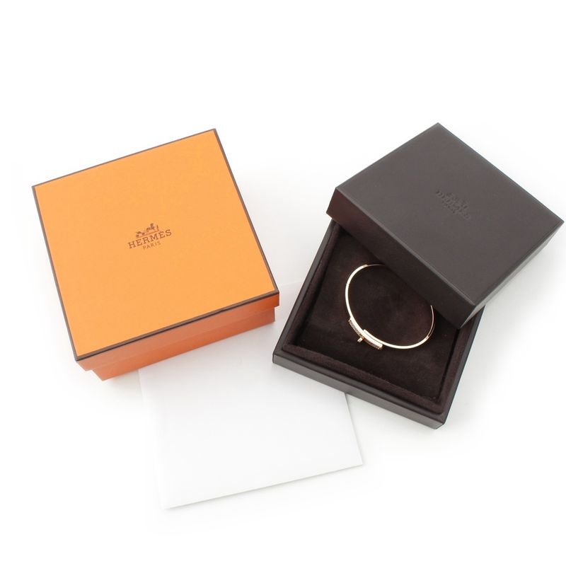 Hermes Kelly PM 750pg Diamond Bracelet Jewelry Gold 23.5g