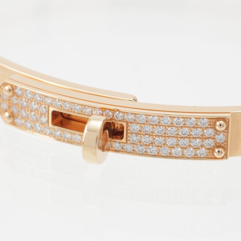 Hermes Kelly PM 750pg Diamond Bracelet Jewelry Gold 23.5g