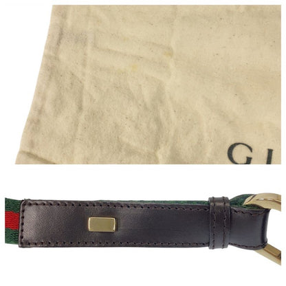 Gucci Sherry Line Camel Black Gold Hardware Canvas Leather 4286 Shoulder Bag