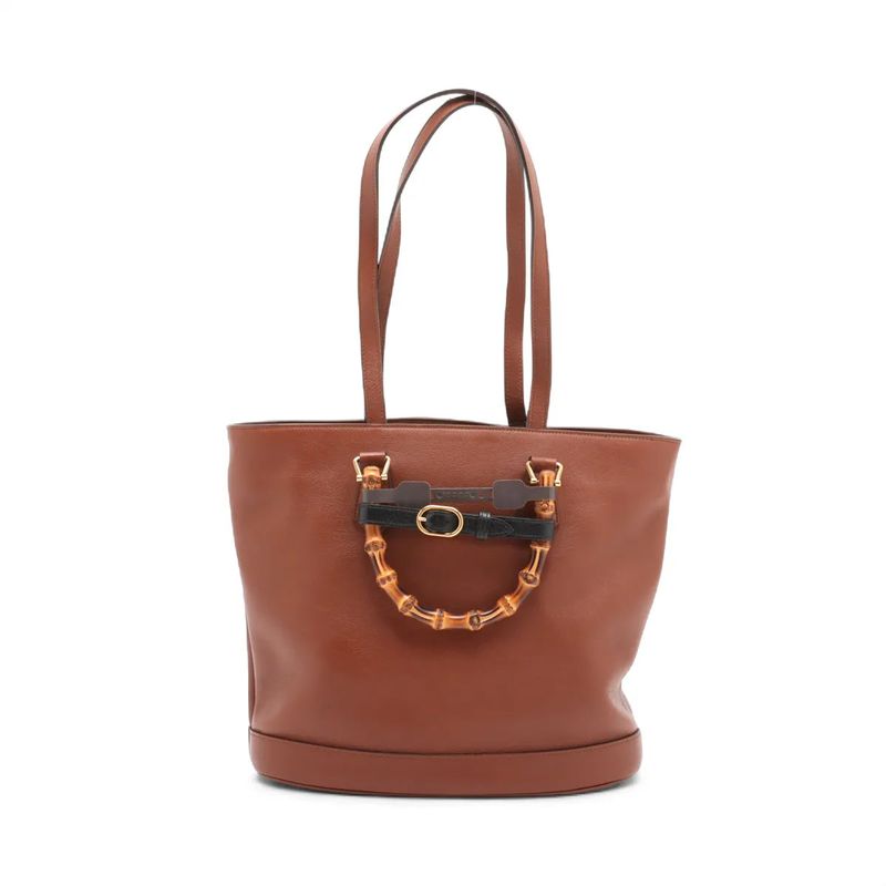 Gucci Bamboo Diana Leather 2WAY Tote Bag Shoulder Hand Brown Women MCM Db50-3