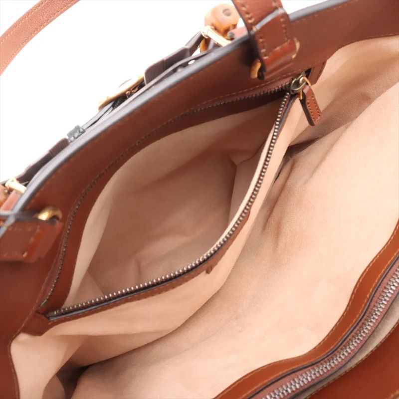 Gucci Bamboo Diana Leather 2WAY Tote Bag Shoulder Hand Brown Women MCM Db50-3