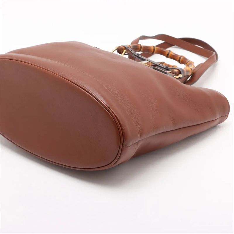 Gucci Bamboo Diana Leather 2WAY Tote Bag Shoulder Hand Brown Women MCM Db50-3