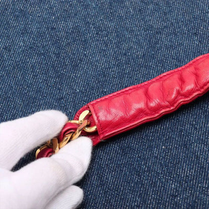 Chanel With Serial Seal Matelasse Denim Red Tote Bag Shoulder Hand A4 Ladies