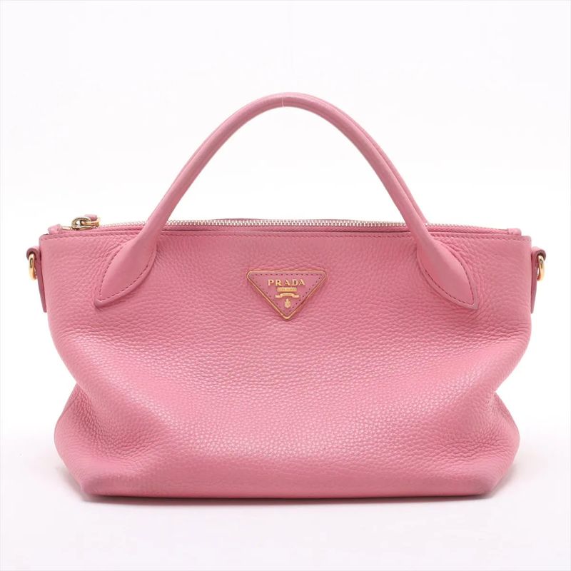 Prada Authenticity With Card Vittero Dino Leather Handbag 1ba111 Tote Genuine