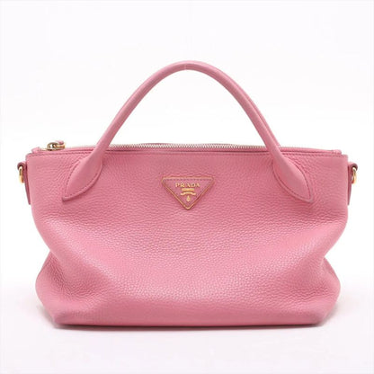 Prada Authenticity With Card Vittero Dino Leather Handbag 1ba111 Tote Genuine