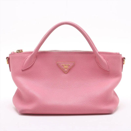 Prada Authenticity With Card Vittero Dino Leather Handbag 1ba111 Tote Genuine