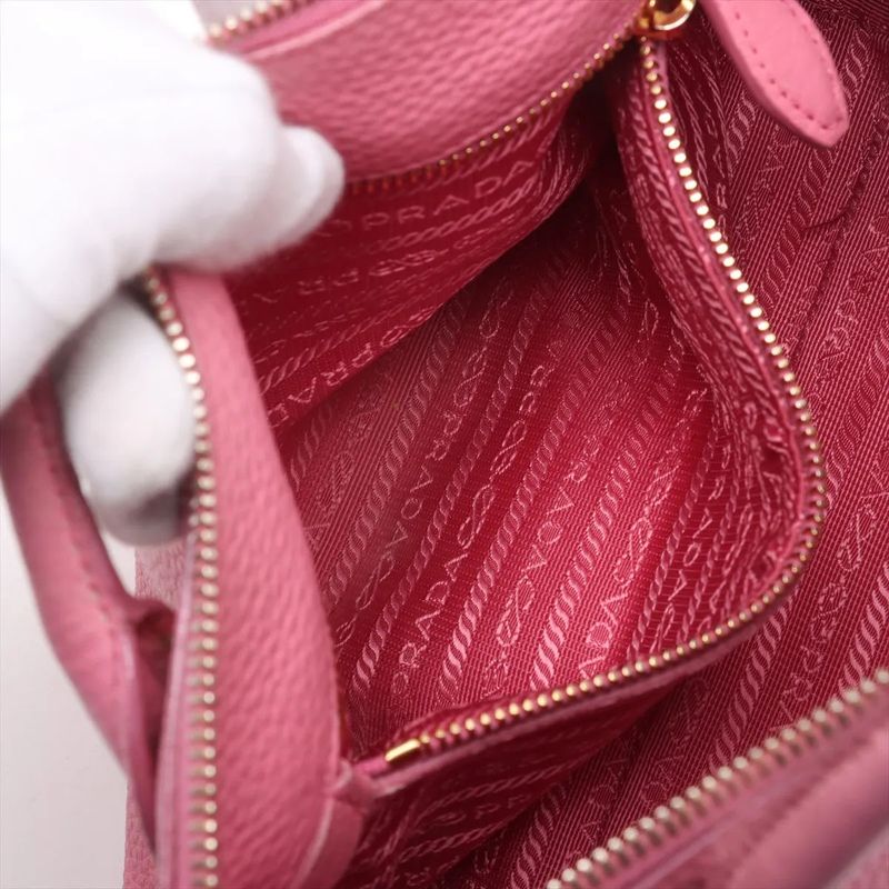 Prada Authenticity With Card Vittero Dino Leather Handbag 1ba111 Tote Genuine