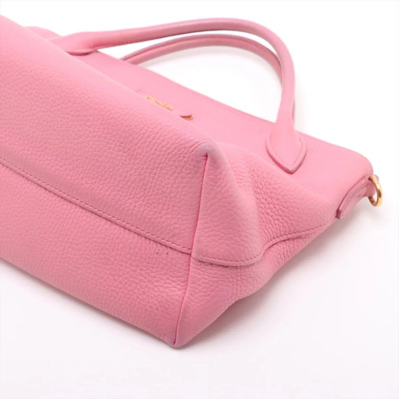 Prada Authenticity With Card Vittero Dino Leather Handbag 1ba111 Tote Genuine