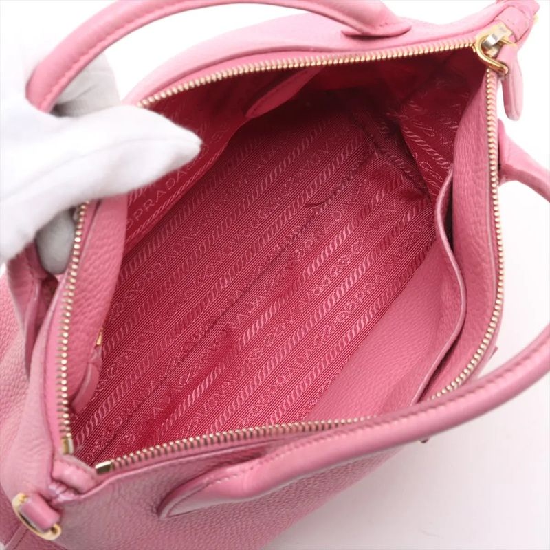 Prada Authenticity With Card Vittero Dino Leather Handbag 1ba111 Tote Genuine