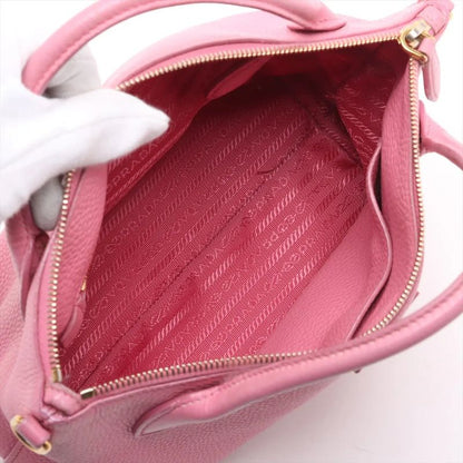 Prada Authenticity With Card Vittero Dino Leather Handbag 1ba111 Tote Genuine