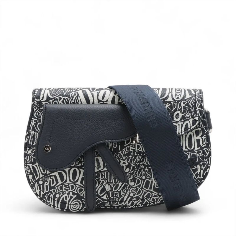 Christian Dior Stussy Collaboration Saddle Leather Shoulder Bag Crossbody Body