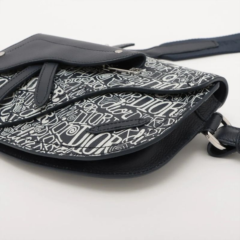 Christian Dior Stussy Collaboration Saddle Leather Shoulder Bag Crossbody Body