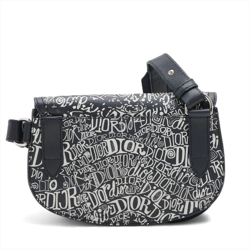 Christian Dior Stussy Collaboration Saddle Leather Shoulder Bag Crossbody Body