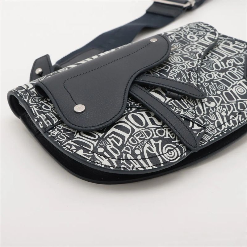 Christian Dior Stussy Collaboration Saddle Leather Shoulder Bag Crossbody Body