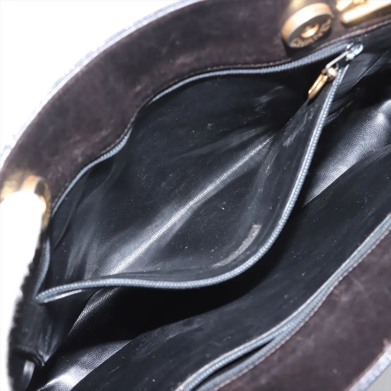 Chanel Coco Mark Chain Leather Shoulder Bag Shoulder Tote Genuine Leather Black