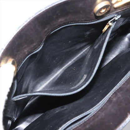 Chanel Coco Mark Chain Leather Shoulder Bag Shoulder Tote Genuine Leather Black