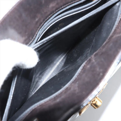 Chanel Coco Mark Chain Leather Shoulder Bag Shoulder Tote Genuine Leather Black