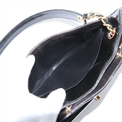 Chanel Coco Mark Chain Leather Shoulder Bag Shoulder Tote Genuine Leather Black