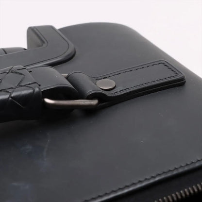 Bottega Veneta Croc Intrecciato Leather Suitcase Carry Case Bag Black Men's MMM