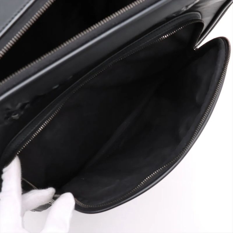 Bottega Veneta Croc Intrecciato Leather Suitcase Carry Case Bag Black Men's MMM