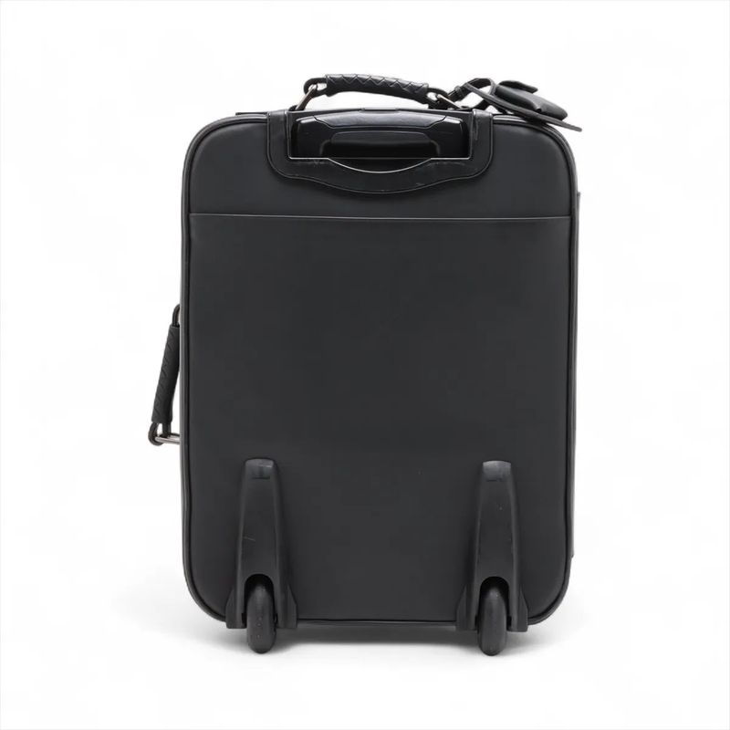 Bottega Veneta Croc Intrecciato Leather Suitcase Carry Case Bag Black Men's MMM