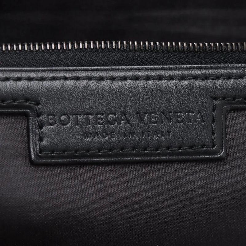Bottega Veneta Croc Intrecciato Leather Suitcase Carry Case Bag Black Men's MMM