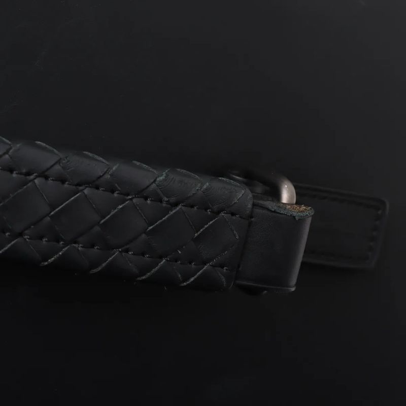 Bottega Veneta Croc Intrecciato Leather Suitcase Carry Case Bag Black Men's MMM