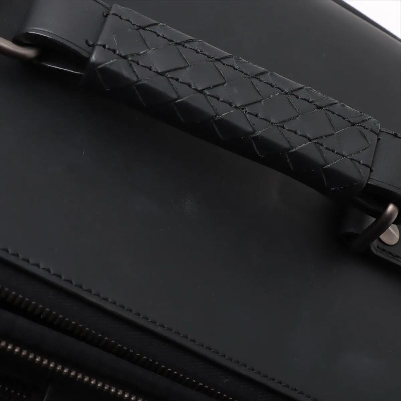Bottega Veneta Croc Intrecciato Leather Suitcase Carry Case Bag Black Men's MMM