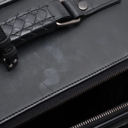 Bottega Veneta Croc Intrecciato Leather Suitcase Carry Case Bag Black Men's MMM