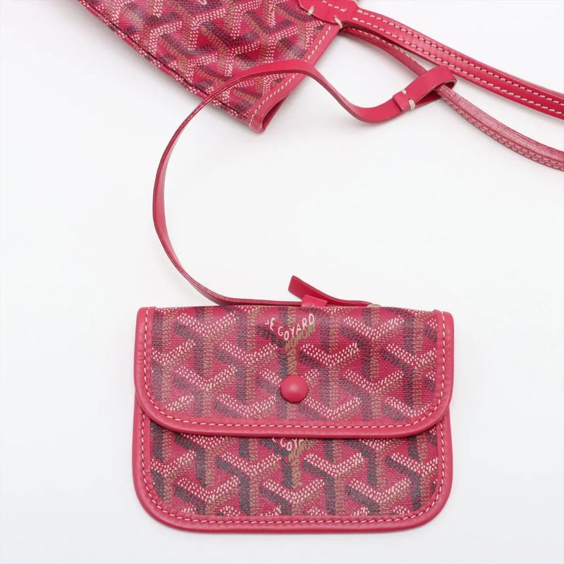 Goyard Saint Louis Junior Red Leather Handbag Tote Brand Genuine Leather Ladies