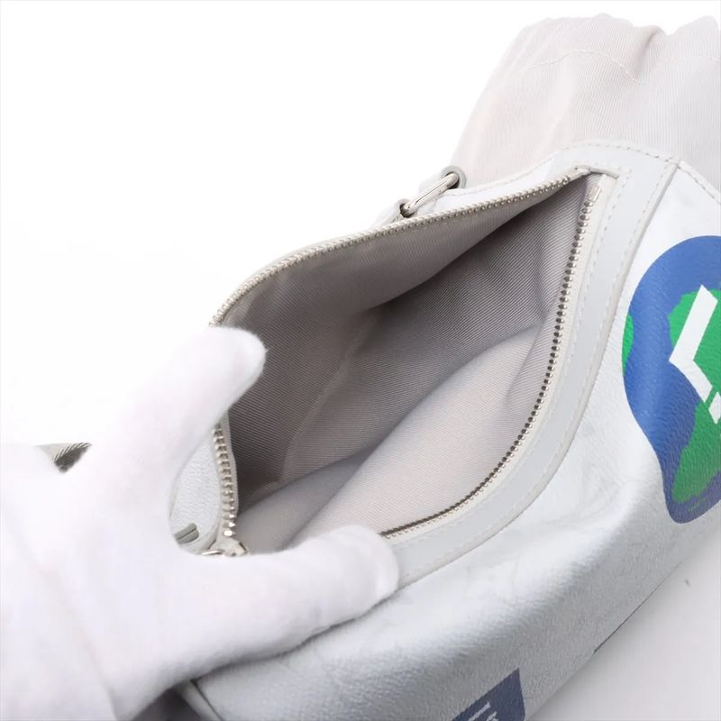 Louis Vuitton Monogram Chokes Ring Bag M44629 Leather Body Bag Crossbody Gray