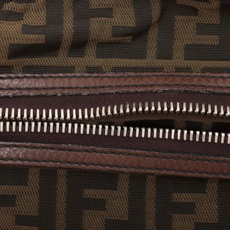 Fendi Zucca Leather Shoulder Bag Crossbody Hand Tote Brown Women's MMM Db53-2