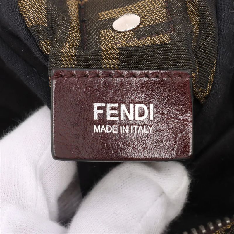 Fendi Zucca Leather Shoulder Bag Crossbody Hand Tote Brown Women's MMM Db53-2