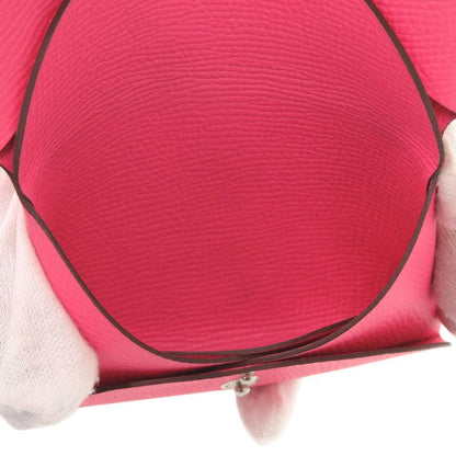 Hermes Calvi Duo Vaux Epson Rose Azalea Pink Stamped U (2022) Coin Case Wallet