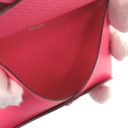 Hermes Calvi Duo Vaux Epson Rose Azalea Pink Stamped U (2022) Coin Case Wallet