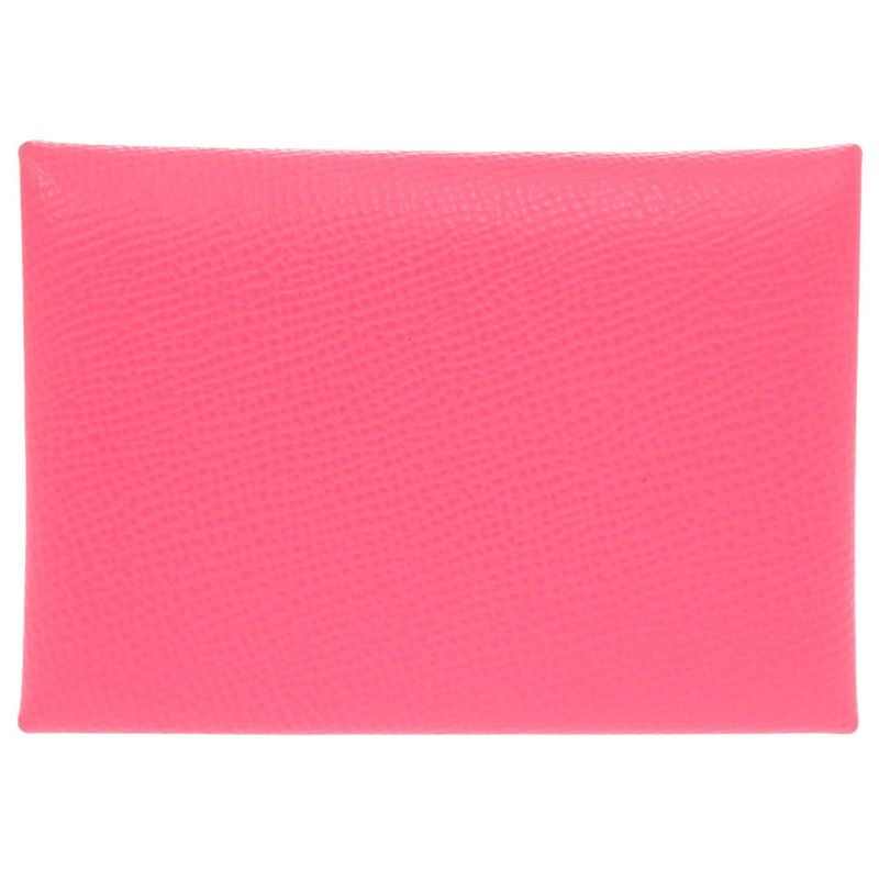 Hermes Calvi Duo Vaux Epson Rose Azalea Pink Stamped U (2022) Coin Case Wallet