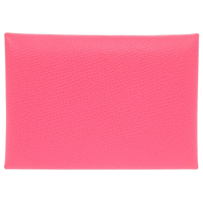 Hermes Calvi Duo Vaux Epson Rose Azalea Pink Stamped U (2022) Coin Case Wallet