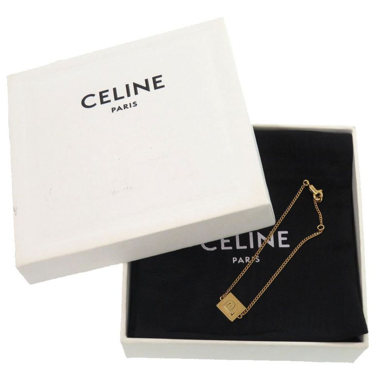 Celine Alphabet P Initial 46b0p6bra GP Gold Bracelet 0630 Celine