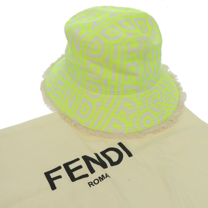 Fendi Marc Jacobs Collaboration Bucket Hat Cotton Polyester Neon Yellow Hat