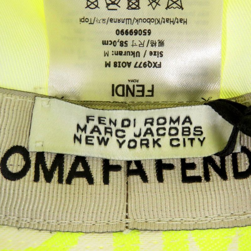 Fendi Marc Jacobs Collaboration Bucket Hat Cotton Polyester Neon Yellow Hat