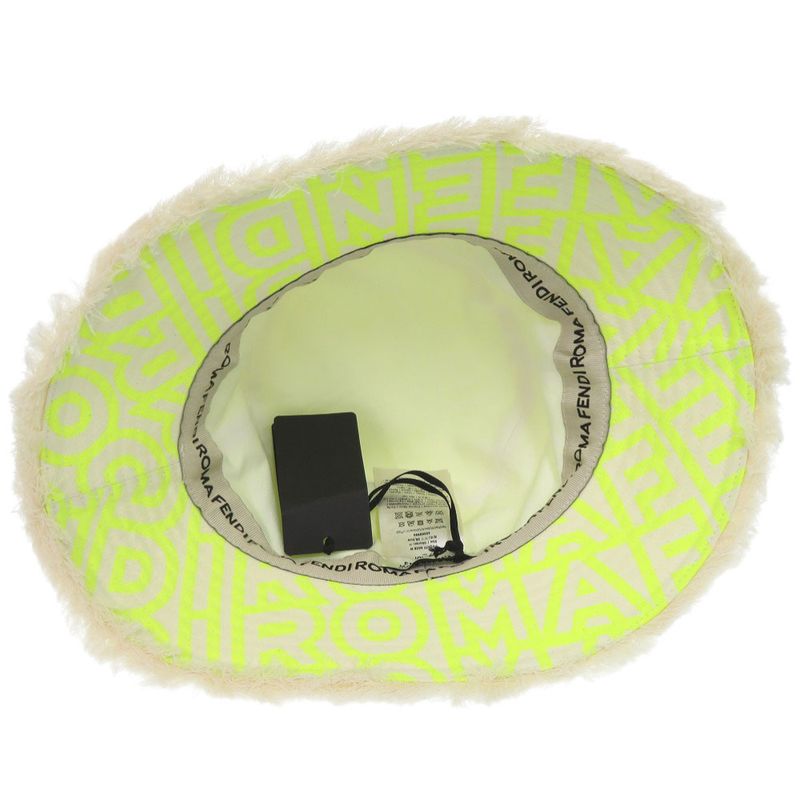 Fendi Marc Jacobs Collaboration Bucket Hat Cotton Polyester Neon Yellow Hat