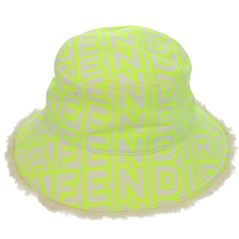 Fendi Marc Jacobs Collaboration Bucket Hat Cotton Polyester Neon Yellow Hat
